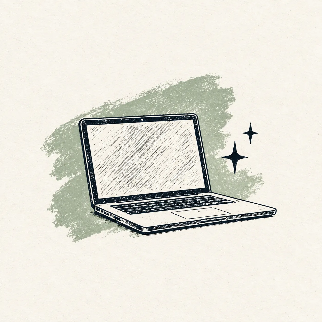 Hand-drawn laptop