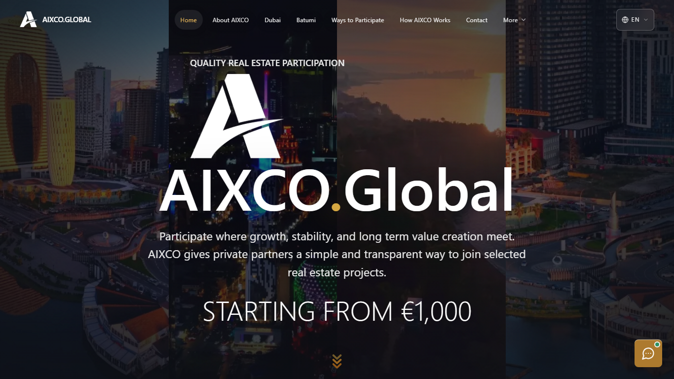AIXCO Global Website homepage screenshot